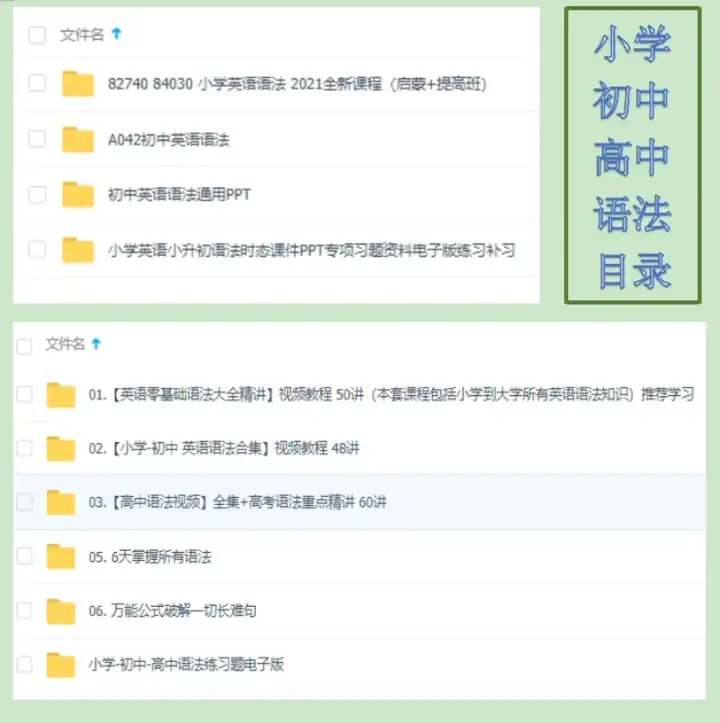 图片[3]-英语语法学习大全【小学+初中+高中】英语语法ppt课件合集高中初中小学英语专项训练题电子版资料-pojian