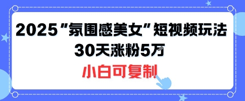 不露脸也能火！2025“氛围感美女”短视频玩法，30天涨粉5W小白可复制-pojian
