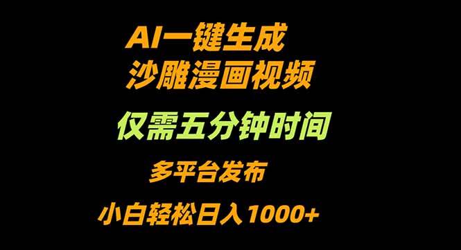 （16320期）AI一键生成沙雕动漫视频，只需5分钟，小白轻松日入1000+-pojian