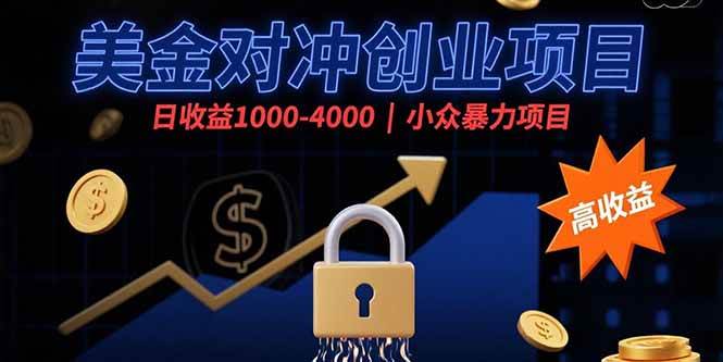 (15642期)美金对冲创业项目,日收益1000-4000,小众暴力项目-pojian