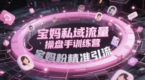 宝妈私域流量操盘手训练营，宝妈粉精准引流-pojian