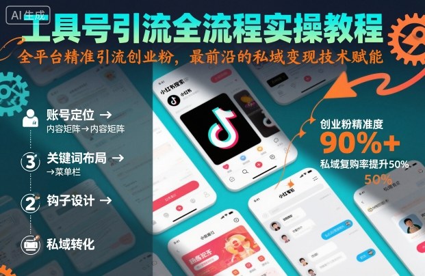 工具号引流全流程保姆级实操教程，全平台精准引流创业粉，最前沿的私域变现技术赋能-pojian