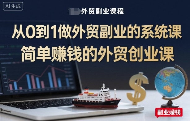 从0到1做外贸副业的系统课，简单賺钱的外贸创业课-pojian