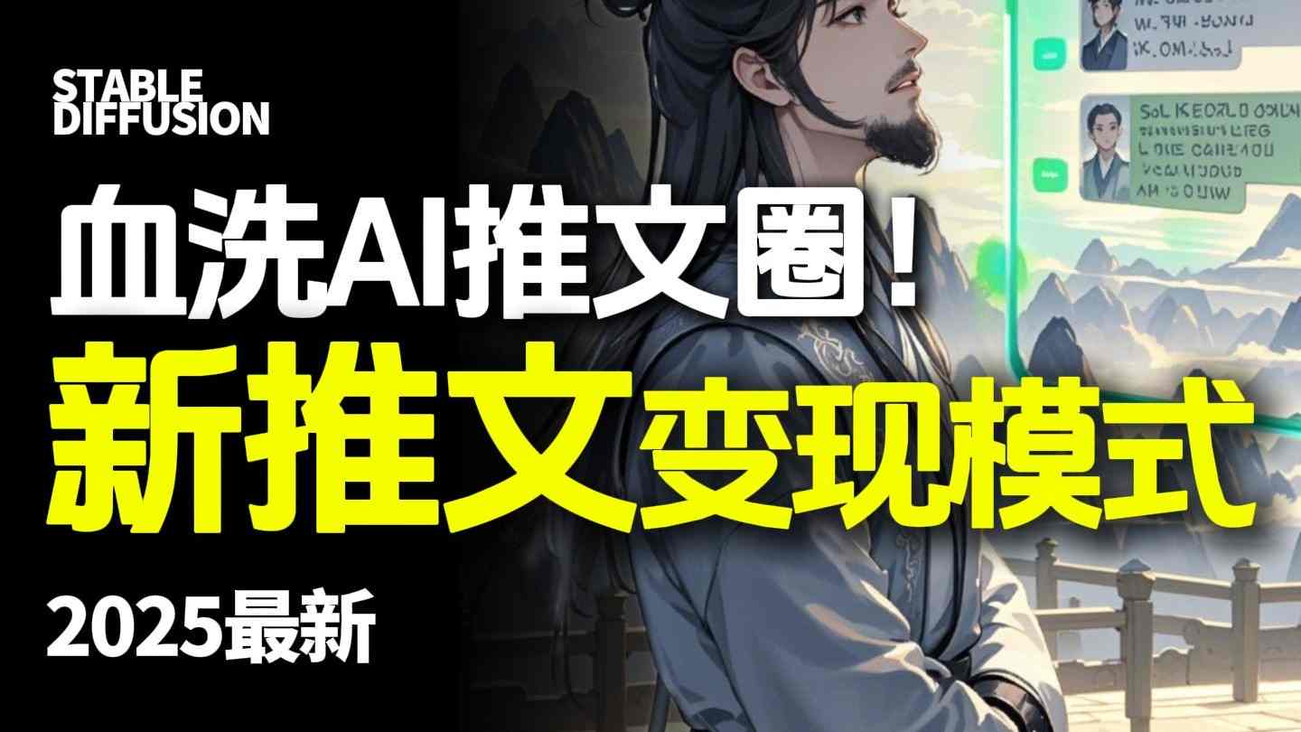 最新AI动态电影漫画小说推文，全流程实操教学，小白也能月入1W+-pojian